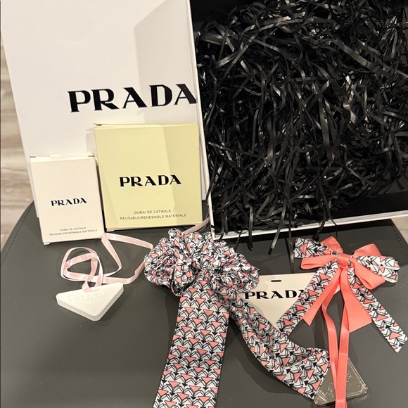 Prada Pink and White Hair Accessory Collection - Picture 1 of 3